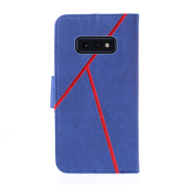 Business Splicing Wallet Stand Leather Cover for Samsung Galaxy S10e - Blue-2