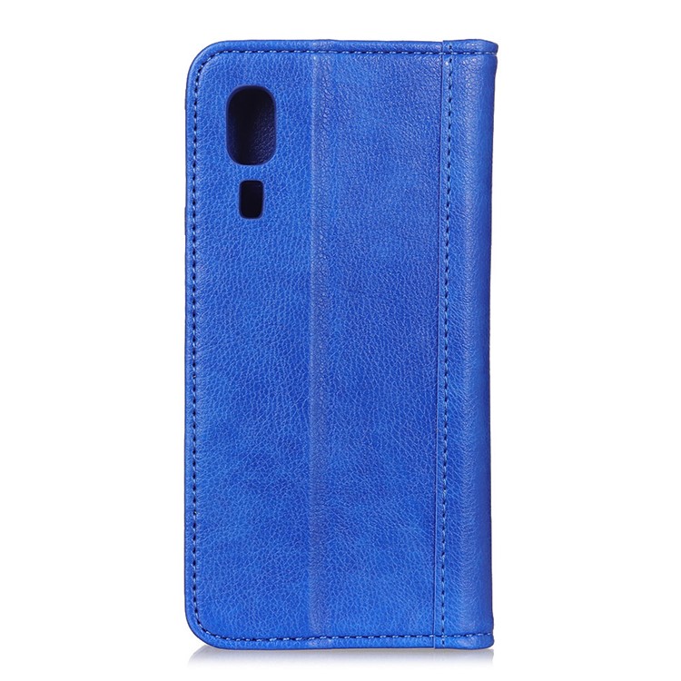 Auto-absorbed Litchi Texture Split Leather Cell Phone Case for Samsung Galaxy A2 Core - Blue-8