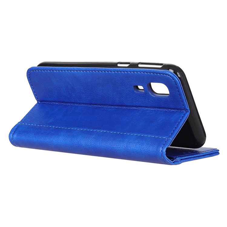 Auto-absorbed Litchi Texture Split Leather Cell Phone Case for Samsung Galaxy A2 Core - Blue-9