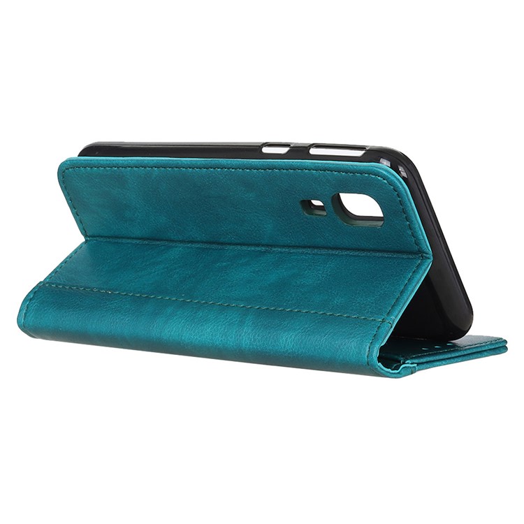 Auto-absorbed Litchi Texture Split Leather Cell Phone Case for Samsung Galaxy A2 Core - Green-9