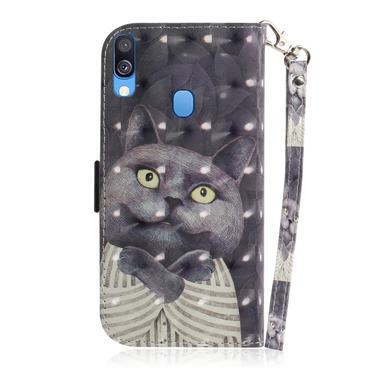 Pattern Printing Light Spot Decor Leather Protection Case for Samsung Galaxy A40 - Cartoon Pattern-3