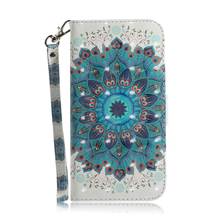 Mobile Stampa Leggera Decorazione in Pelle Protezione in Pelle Per Samsung Galaxy A40 - Fiore Blu