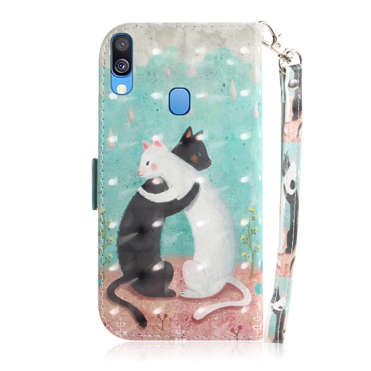 Etui De Protection En Cuir Pour Samsung Galaxy A40 - Deux Chats-3