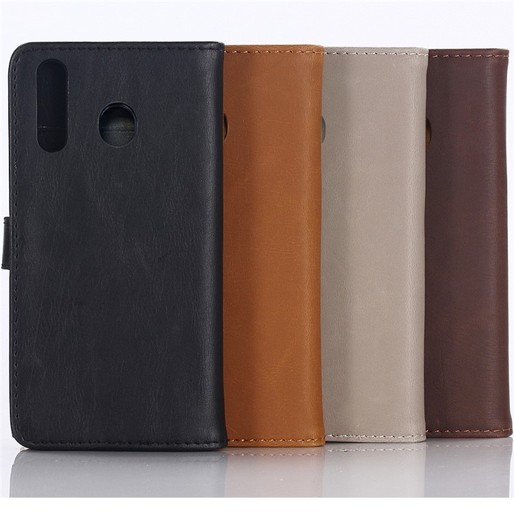 Crazy Horse Leather Wallet Protection Cover for Samsung Galaxy M30 / A40s - Black-7