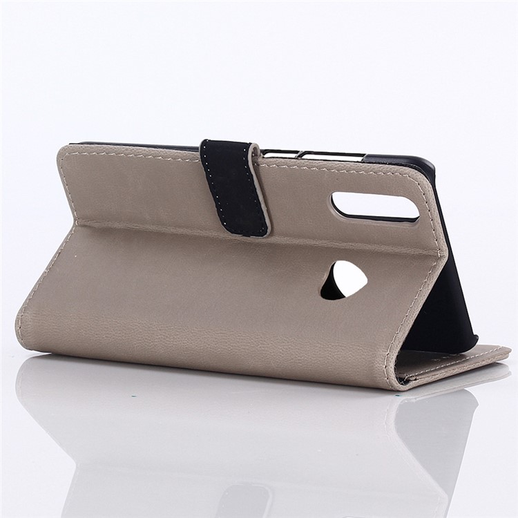 Crazy Horse Leather Wallet Protection Cover for Samsung Galaxy M30 / A40s - Grey-5