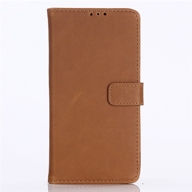 Crazy Horse Leather Wallet Protection Cover for Samsung Galaxy M30 / A40s - Brown-1