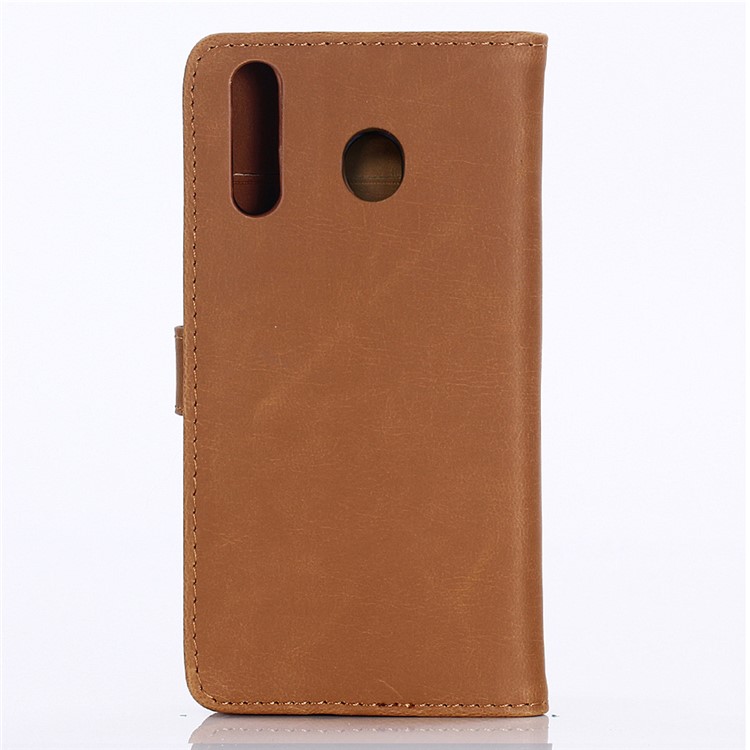 Crazy Horse Leather Wallet Protection Cover for Samsung Galaxy M30 / A40s - Brown-2