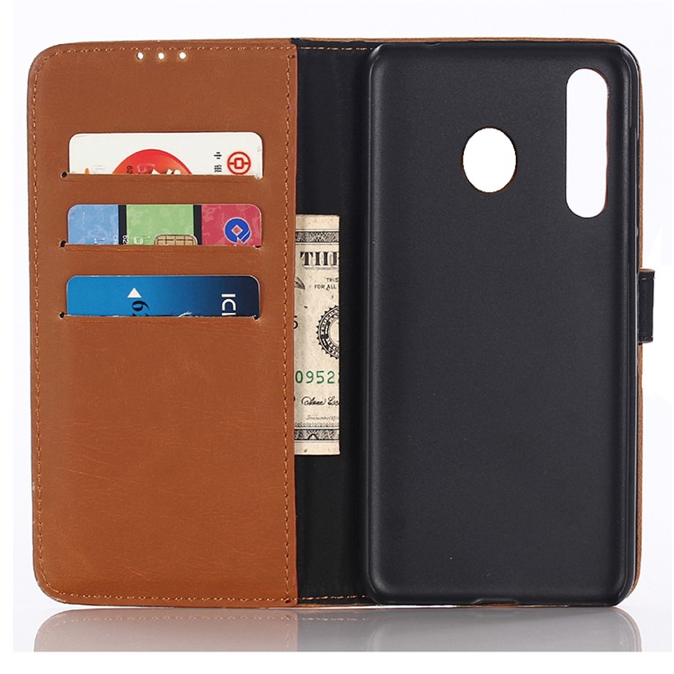 Crazy Horse Leather Wallet Protection Cover for Samsung Galaxy M30 / A40s - Brown-3