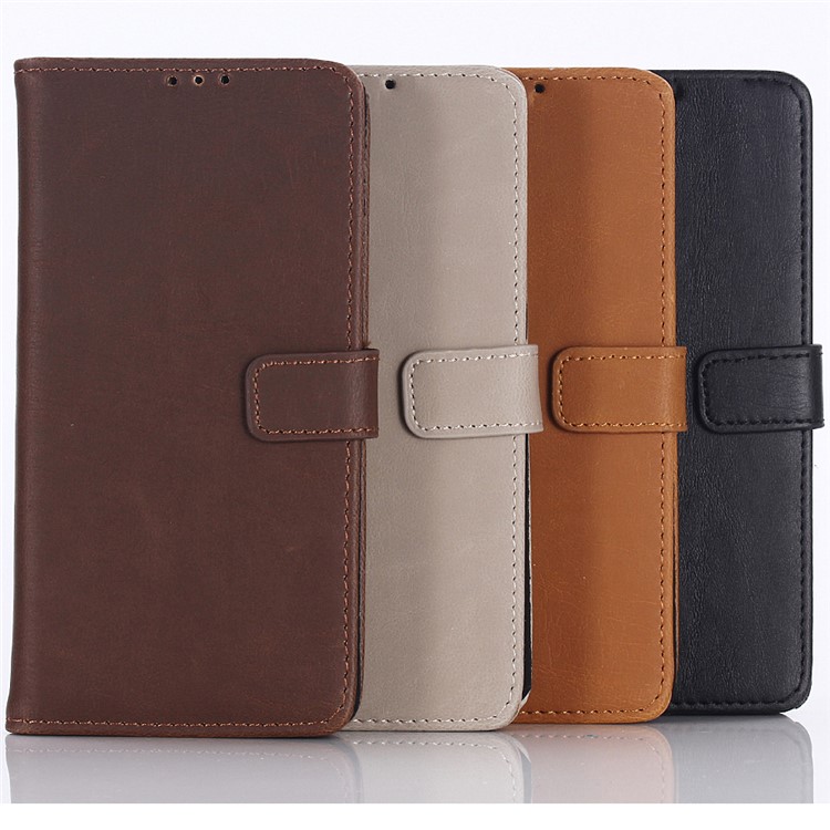 Crazy Horse Leather Wallet Protection Cover for Samsung Galaxy M30 / A40s - Coffee-10
