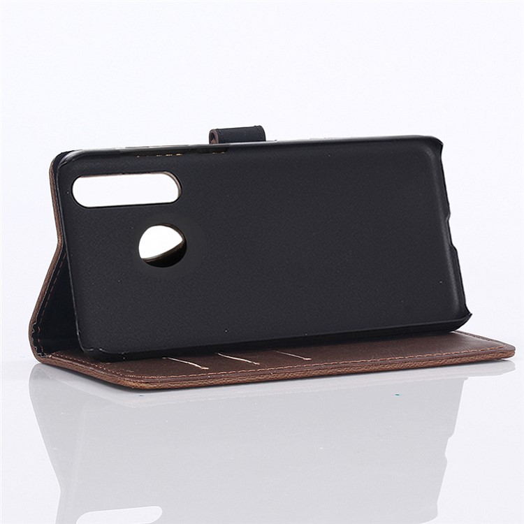 Crazy Horse Leather Wallet Protection Cover for Samsung Galaxy M30 / A40s - Coffee-4