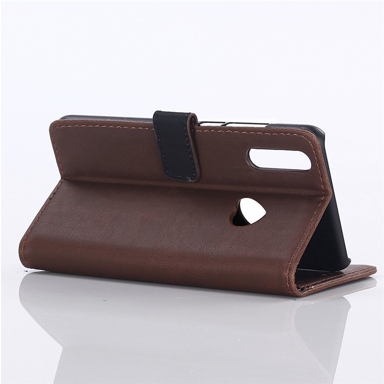 Crazy Horse Leather Wallet Protection Cover for Samsung Galaxy M30 / A40s - Coffee-5
