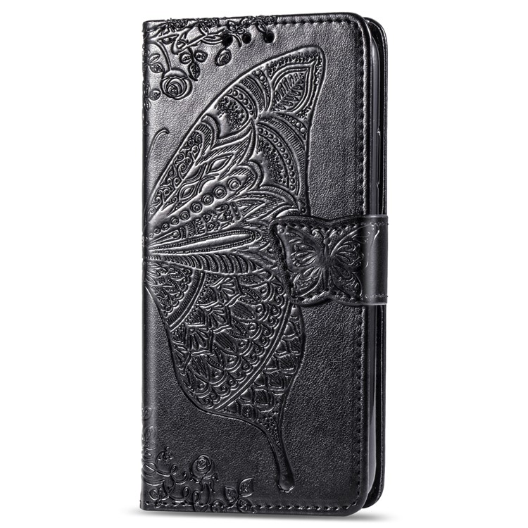 Imprint Butterfly Flower PU Leather Wallet Flip Case for Samsung Galaxy S10e - Black-2