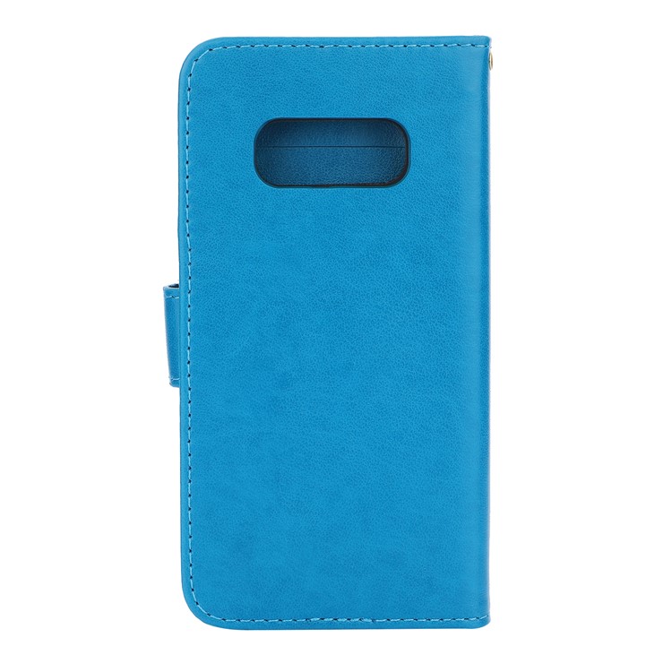 Imprint Butterfly Heart Leather Phone Case for Samsung Galaxy S10e - Blue-2