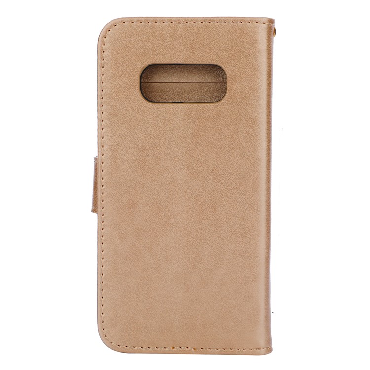Imprint Butterfly Heart Leather Phone Case for Samsung Galaxy S10e - Gold-2