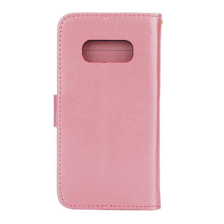 Imprint Butterfly Heart Leather Phone Case for Samsung Galaxy S10e - Rose Gold-2