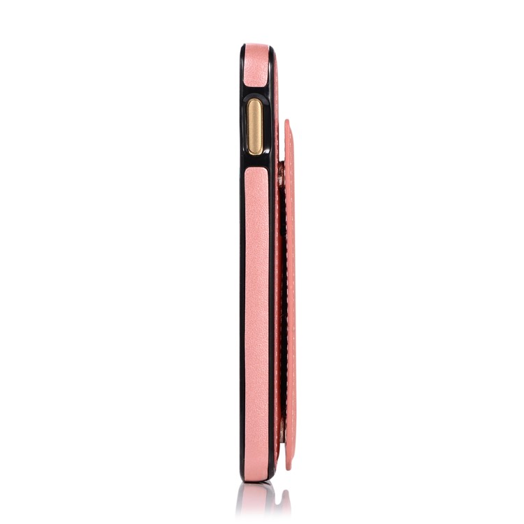 Imprint Card Holder PU Leather Coated TPU Case with Kickstand for Samsung Galaxy S10e - Rose Gold-3
