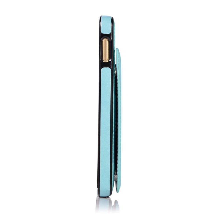 Imprint Card Holder PU Leather Coated TPU Case with Kickstand for Samsung Galaxy S10e - Baby Blue-3