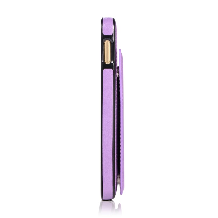 Imprint Card Holder PU Leather Coated TPU Case with Kickstand for Samsung Galaxy S10e - Purple-3
