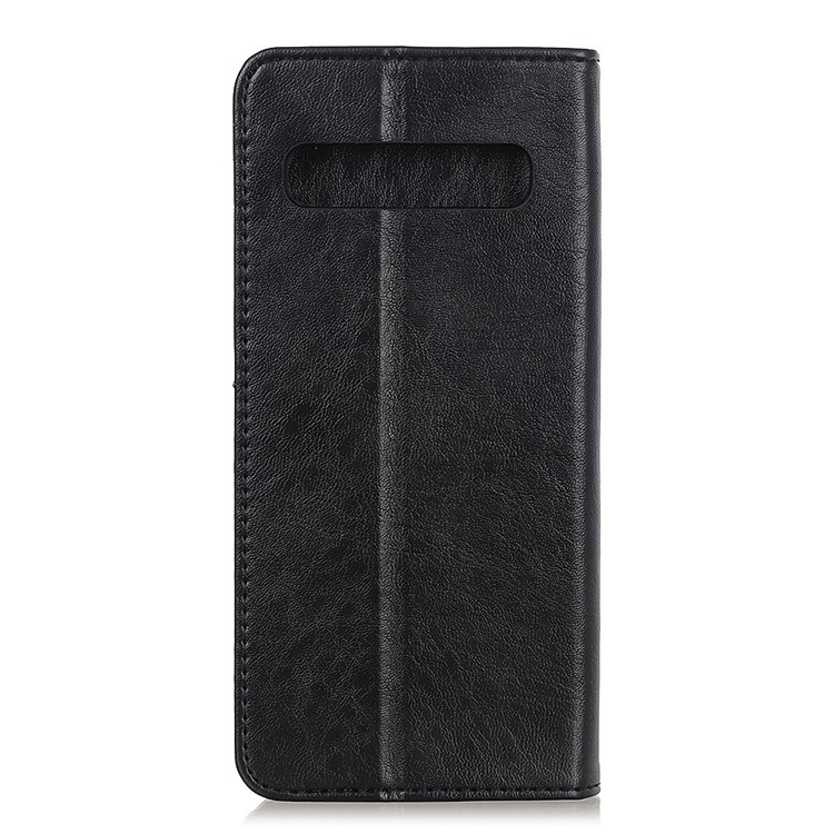 Auto-absorvida Louco Cavalo Textura Carteira PU Couro Stand Case Para Samsung Galaxy S10 - Preto-5