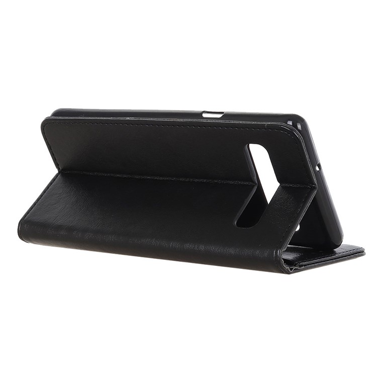 Auto-absorvida Louco Cavalo Textura Carteira PU Couro Stand Case Para Samsung Galaxy S10 - Preto-6