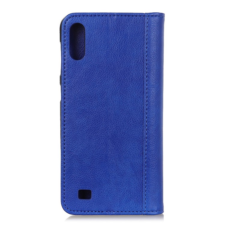 Auto-absorbed Litchi Texture Split Leather Mobile Phone Shell for Samsung Galaxy M10 - Blue-7