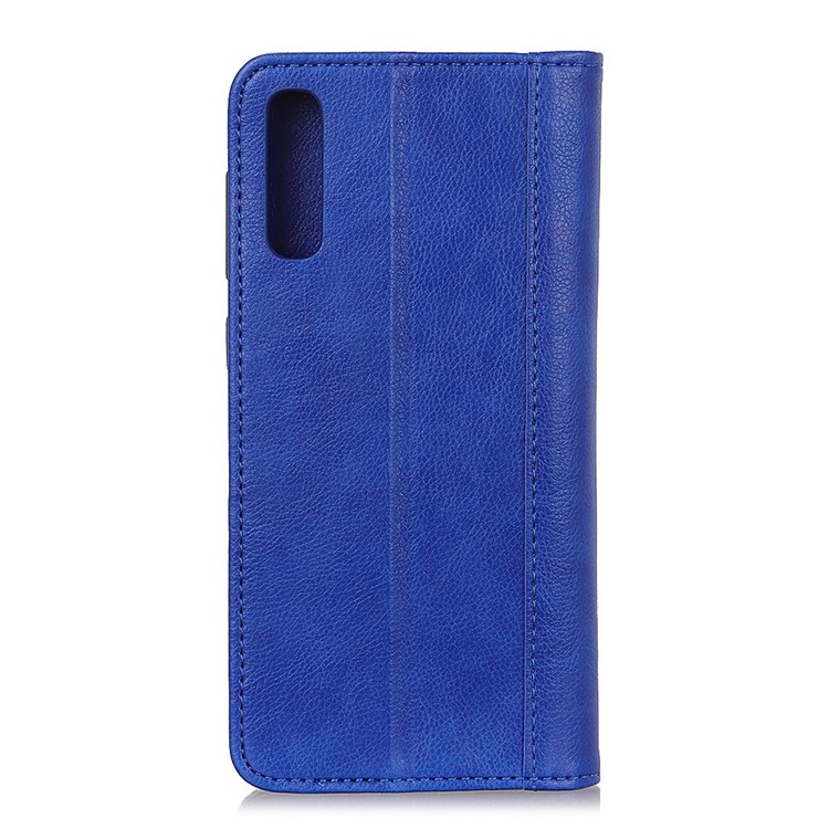 For Samsung Galaxy A50 / A50s / A30s Auto-absorbed Litchi Texture Split Leather Wallet Mobile Shell - Blue-7