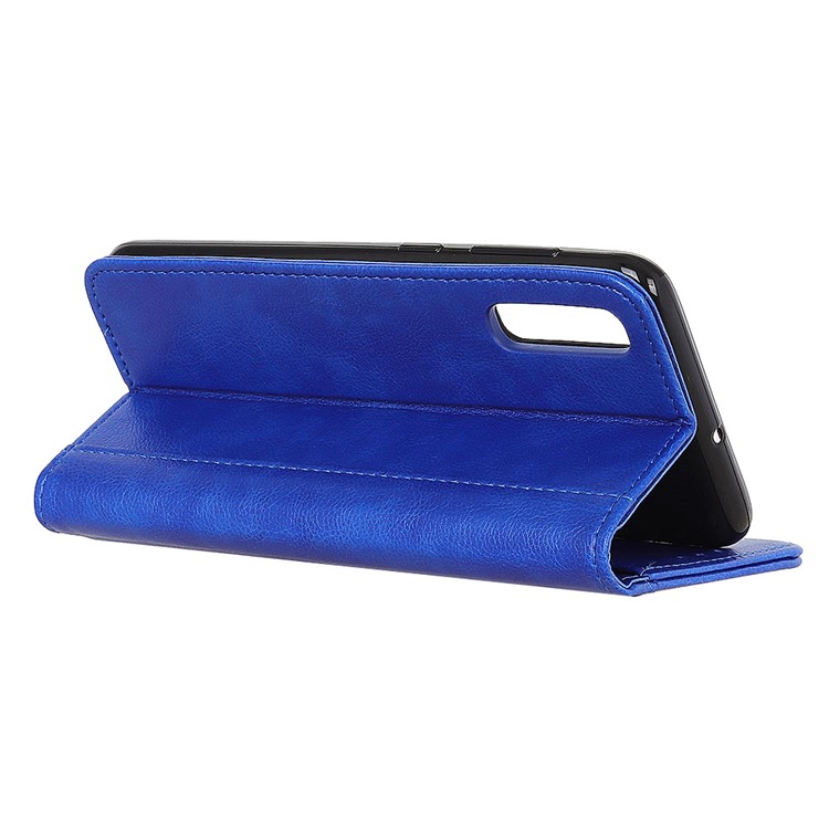 For Samsung Galaxy A50 / A50s / A30s Auto-absorbed Litchi Texture Split Leather Wallet Mobile Shell - Blue-8