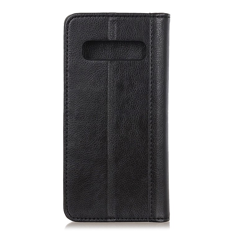 Para Samsung Galaxy S10 Auto-absorvido Lichia Grão Couro Rachado Caso Acessório Com Suporte Da Carteira - Preto-7