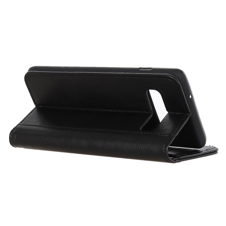 Para Samsung Galaxy S10 Auto-absorvido Lichia Grão Couro Rachado Caso Acessório Com Suporte Da Carteira - Preto-8