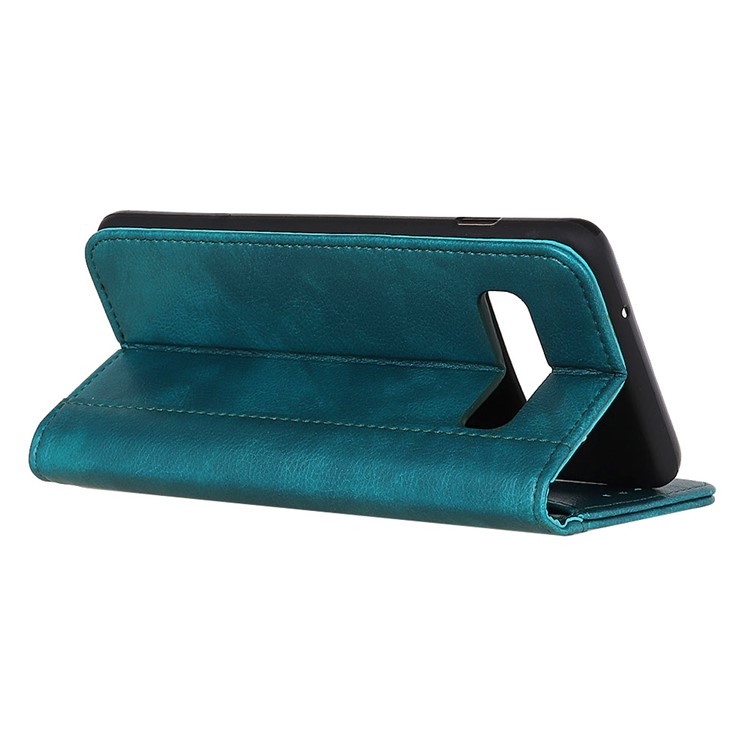 For Samsung Galaxy S10 Auto-absorbed Litchi Grain Split Leather Case Accessory with Wallet Stand - Green-8