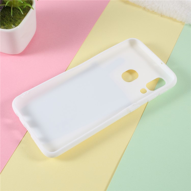 3D Bubble Tea Pattern Soft TPU Phone Cover for Samsung Galaxy M20 - White-3