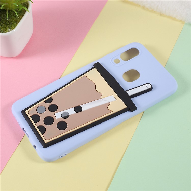 Weiche TPU-Telefonabdeckung Des Luftblasente-Musters 3D Für Samsung-Galaxie M20 - Baby Blau-2