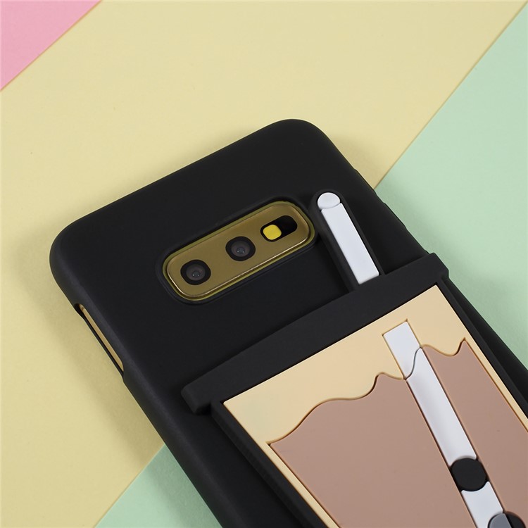 3D Bubble Tea Pattern TPU Shell Case for Samsung Galaxy S10e - Black-4