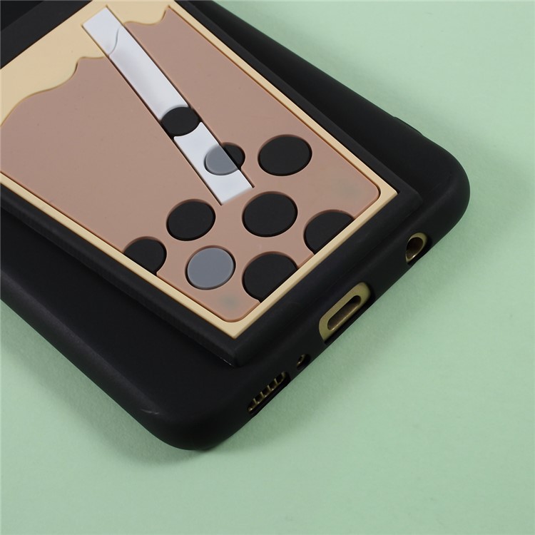3D Bubble Tea Pattern TPU Shell Case for Samsung Galaxy S10e - Black-5