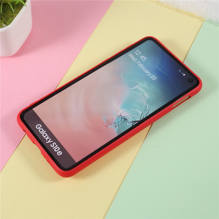 3D Padrão De Chá Da Bolha TPU Shell Case Para Samsung Galaxy S10e - Vermelho-3