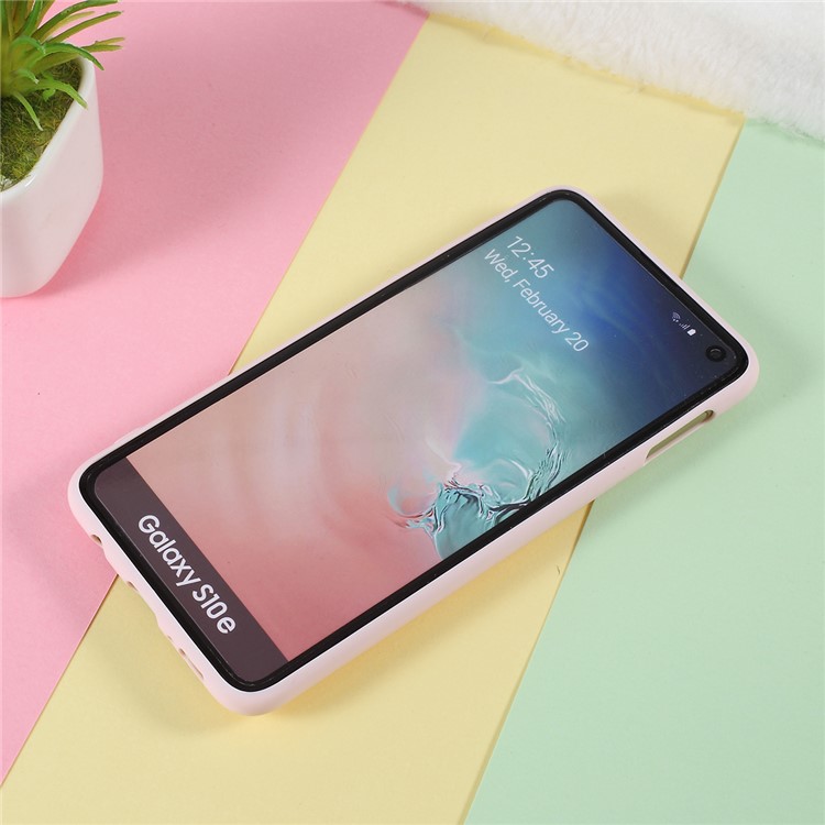 3D Bubble Tea Pattern TPU Shell Case for Samsung Galaxy S10e - Light Pink-3