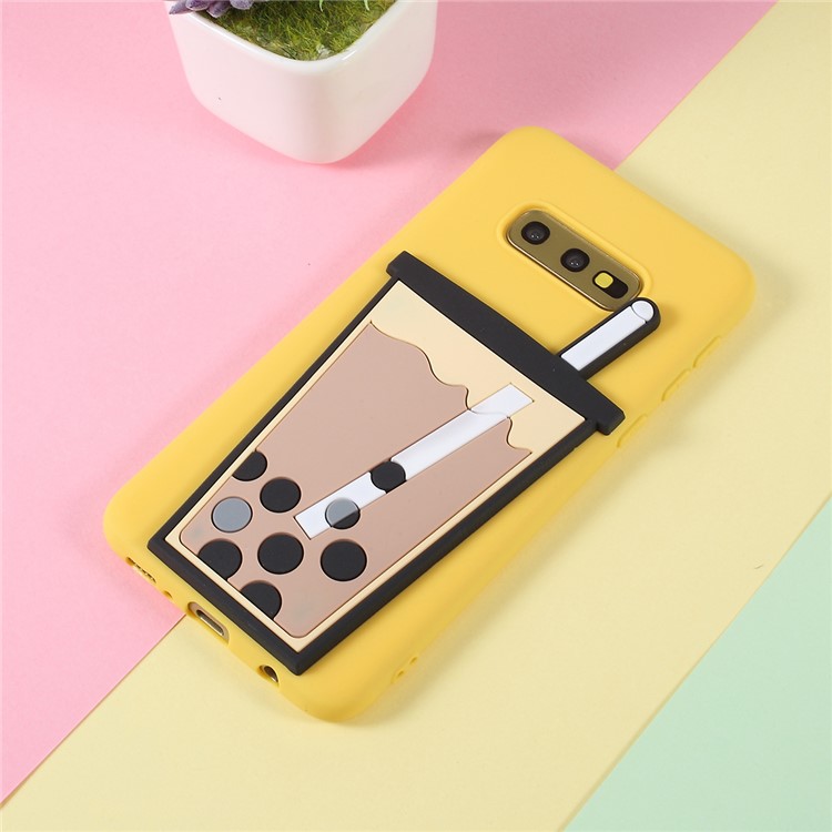 

3D Пузырь Чай С Рисунком ТПУ Чехол Для Samsung Galaxy S10E - Желтый, Galaxy S10e