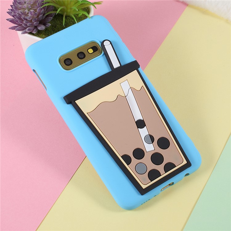 3D Bubble Tea Muster TPU Hülle Für Samsung Galaxy S10E - Baby Blau-2