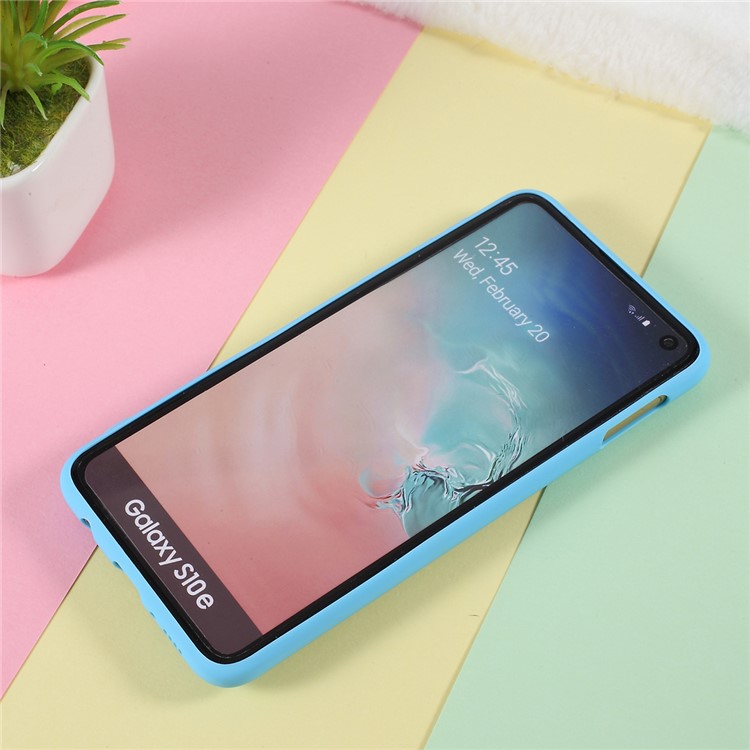 3D Bubble Tea Muster TPU Hülle Für Samsung Galaxy S10E - Baby Blau-3