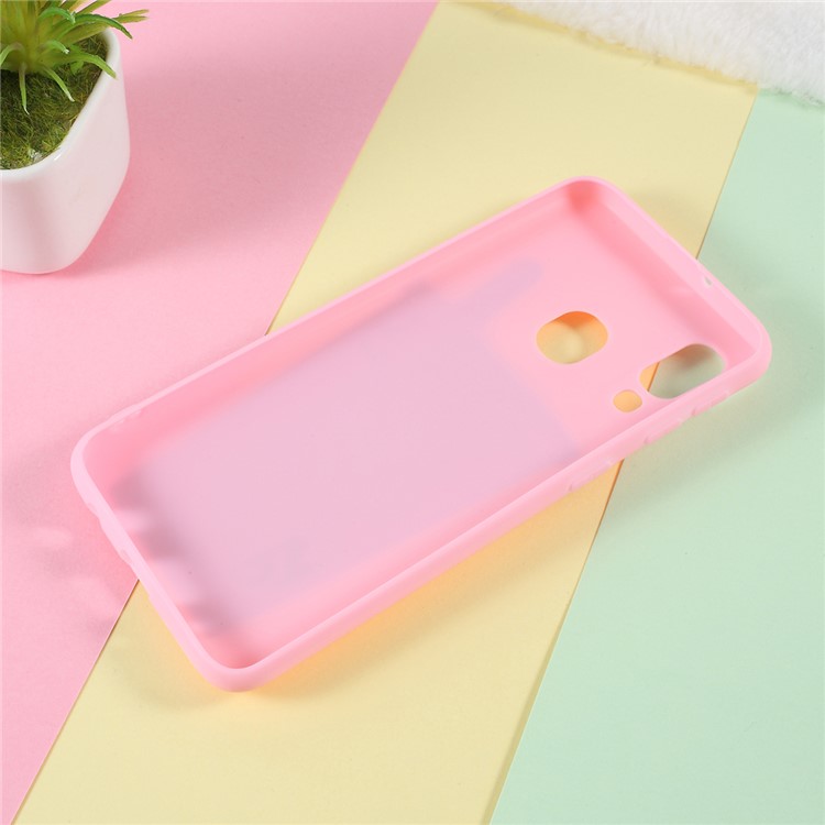 3D Bubble Tea Pattern TPU Case for Samsung Galaxy A40 - Deep Pink-3