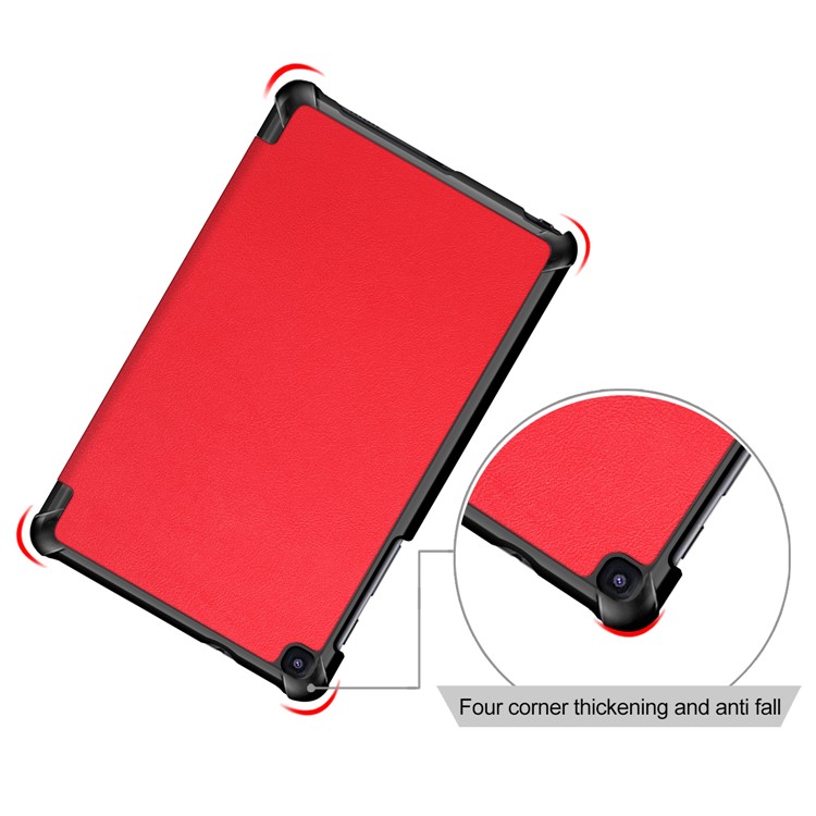 PU Leather Protection Cover Case with Tri-fold Stand for Samsung Galaxy Tab A 8.0 (2019) with S Pen P200 P205 - Red-5