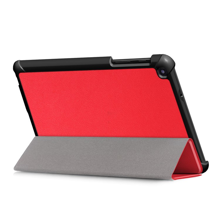 PU Leather Protection Cover Case with Tri-fold Stand for Samsung Galaxy Tab A 8.0 (2019) with S Pen P200 P205 - Red-6