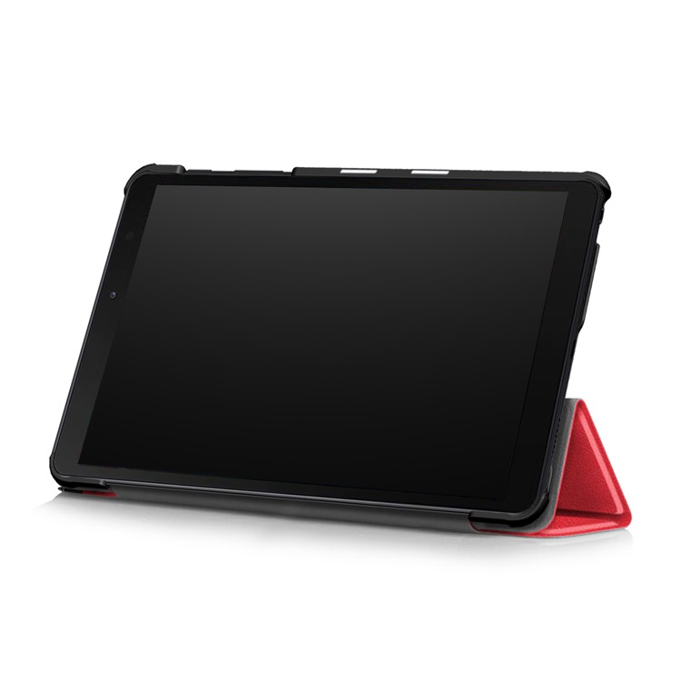 PU Leather Protection Cover Case with Tri-fold Stand for Samsung Galaxy Tab A 8.0 (2019) with S Pen P200 P205 - Red-7