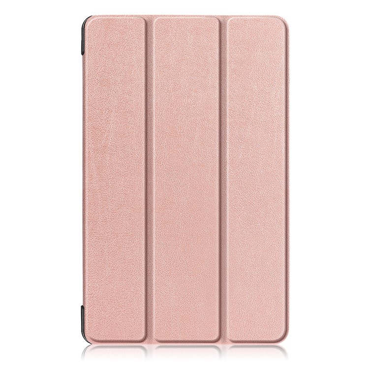 PU Leather Protection Cover Case with Tri-fold Stand for Samsung Galaxy Tab A 8.0 (2019) with S Pen P200 P205 - Rose Gold-2