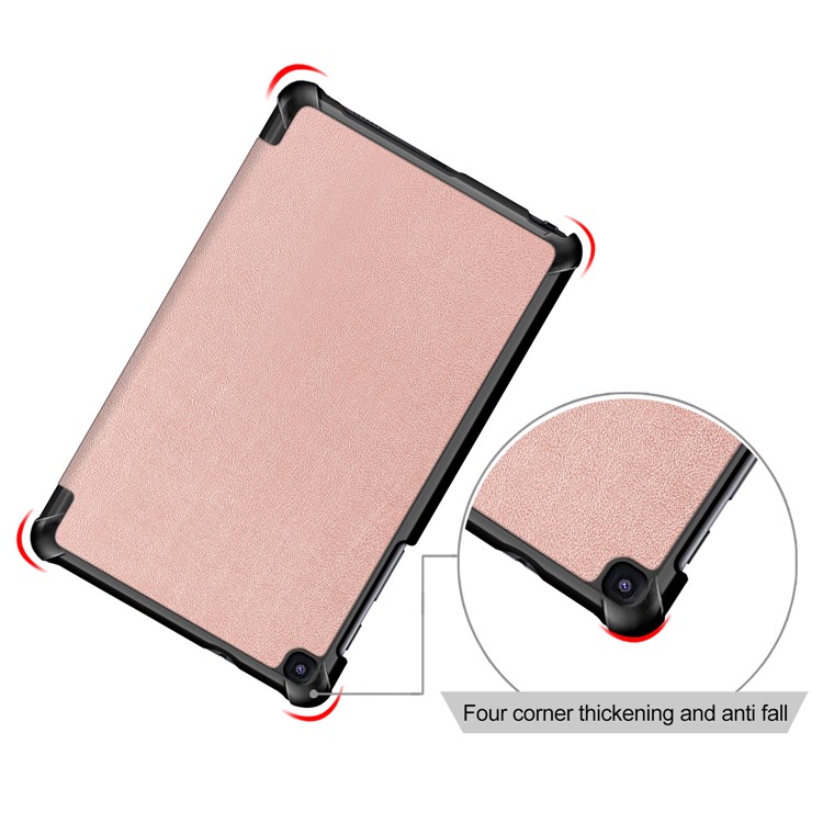 PU Leather Protection Cover Case with Tri-fold Stand for Samsung Galaxy Tab A 8.0 (2019) with S Pen P200 P205 - Rose Gold-5