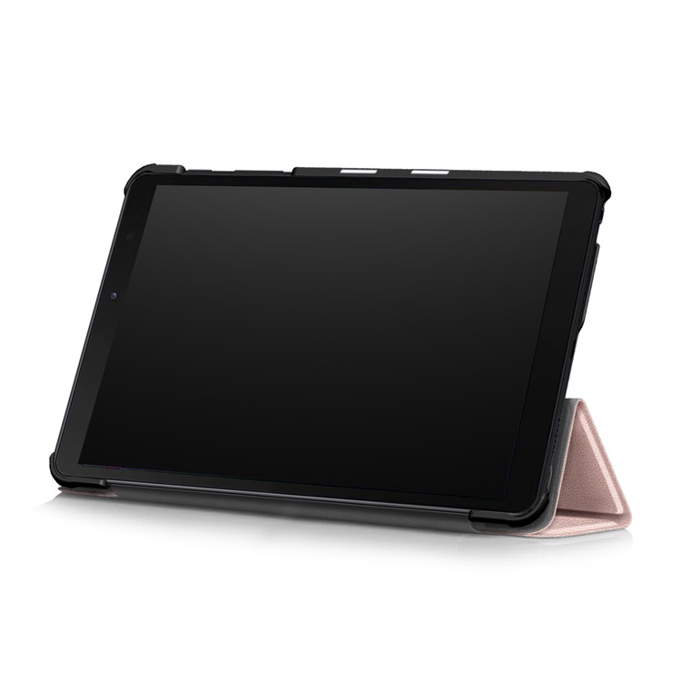 PU Leather Protection Cover Case with Tri-fold Stand for Samsung Galaxy Tab A 8.0 (2019) with S Pen P200 P205 - Rose Gold-7