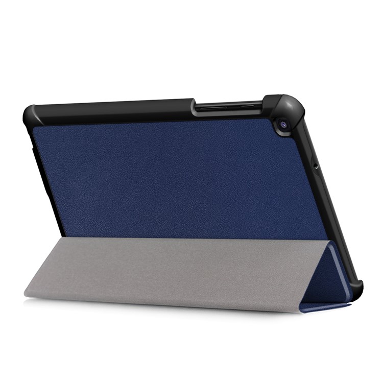 PU Leather Protection Cover Case with Tri-fold Stand for Samsung Galaxy Tab A 8.0 (2019) with S Pen P200 P205 - Dark Blue-6