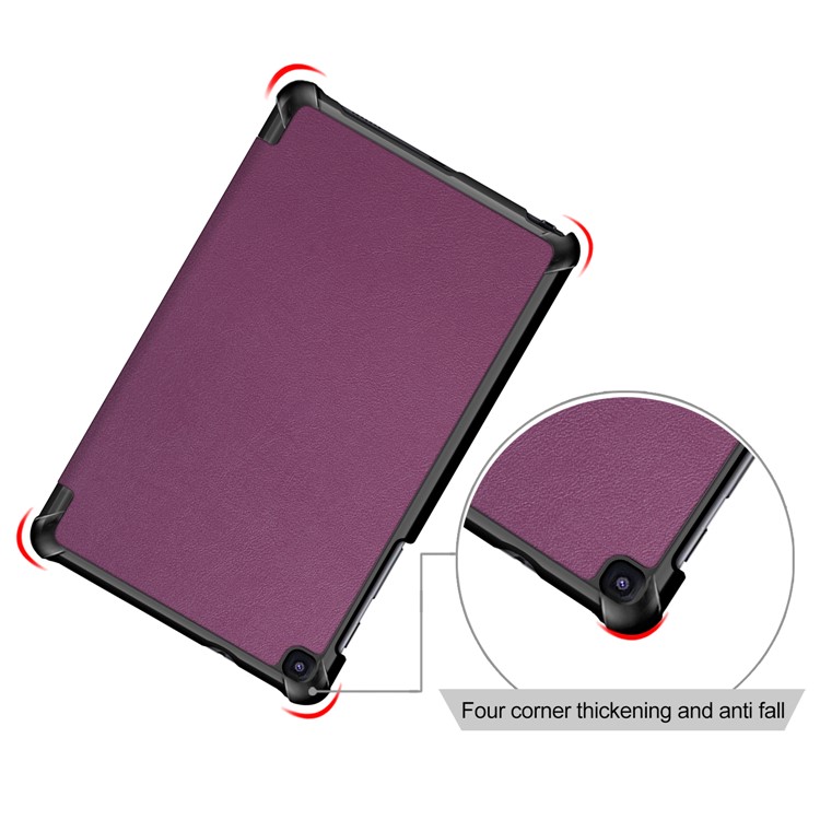 PU Leather Protection Cover Case with Tri-fold Stand for Samsung Galaxy Tab A 8.0 (2019) with S Pen P200 P205 - Purple-5
