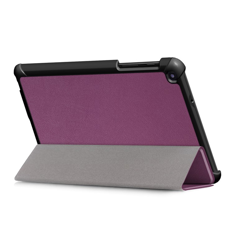 PU Leather Protection Cover Case with Tri-fold Stand for Samsung Galaxy Tab A 8.0 (2019) with S Pen P200 P205 - Purple-6