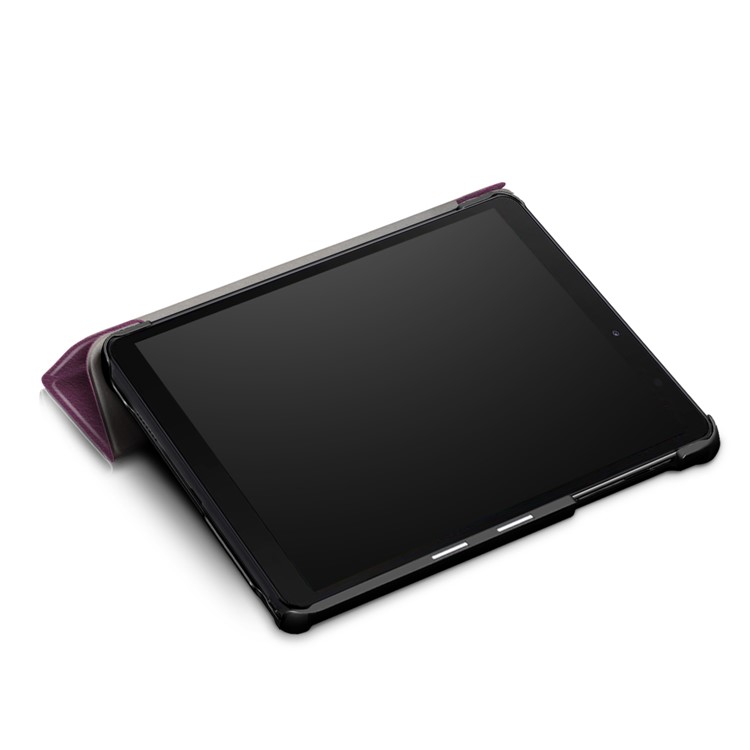 PU Leather Protection Cover Case with Tri-fold Stand for Samsung Galaxy Tab A 8.0 (2019) with S Pen P200 P205 - Purple-8